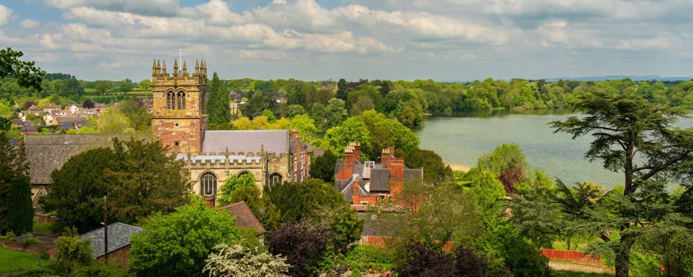 Aerial view of Ellesmere lake